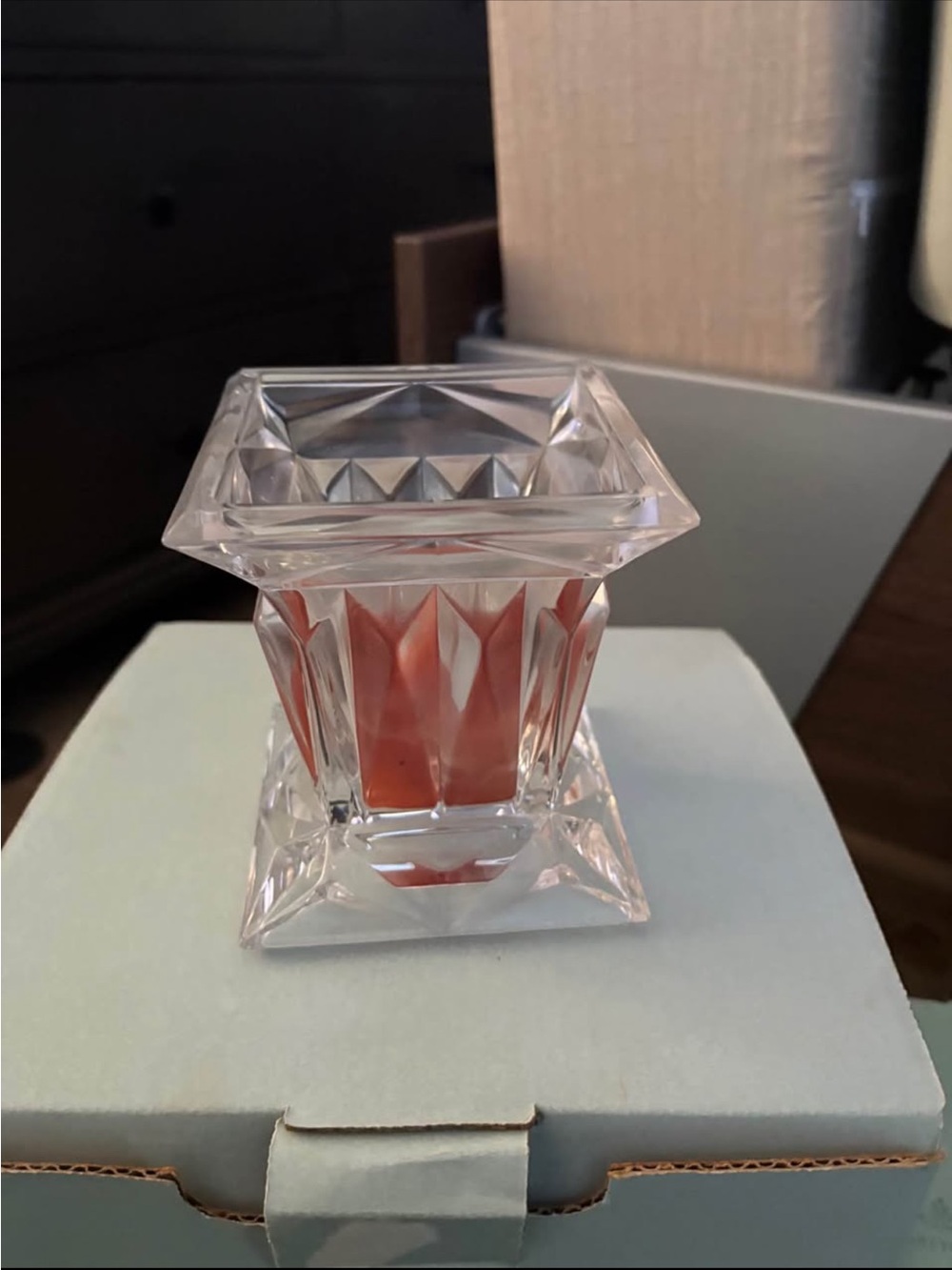 PartyLite Faceted Pink Crystal-Look Votive Holder